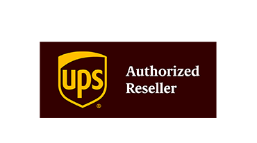 Franchise_About_Awards_Tiles_UPS The UPS logo sits within a brown rectangle beside the words Authorized Reseller in crisp white text, echoing the professional touch youd expect from Unishippers Franchise Ownership.