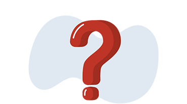 Franchise_Started_MoreInfoTY_Tile_2 A 3D red question mark is centered on a light gray abstract shape that resembles a cloud. The question marks shadow is subtly visible, giving it a slightly elevated appearance. The background is white.