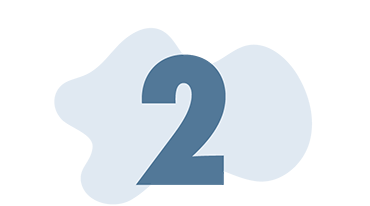 Step 2 is to get started with preliminary discussions with the Unishippers franchise team. A large dark blue number 2 is centered over an abstract light blue shape resembling a cloud or blob, symbolizing the potential of logistics franchise opportunities. The background is white.