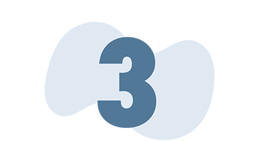 Step 3 is to submit your logistics shipping franchise application for final approval from the Unishippers team. The image features a large, dark blue number 3 at its center, overlaid on a light blue abstract wavy shape resembling a cloud—like mapping out pathways for logistics. The background is pristine white.