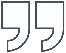 Large, bold, black outline quotation marks (“ ”) on a white background, representing the end of a quoted statement—perfect for highlighting reviews about shipping franchise opportunities.